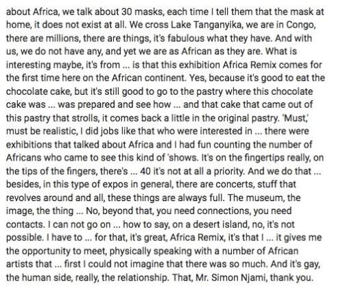 An african artist and photographer responds to questions from a journalist on his photographs from h