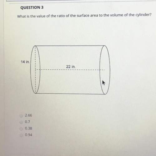 What is the value of the ratio of the surface area to the volume of the cylinder?