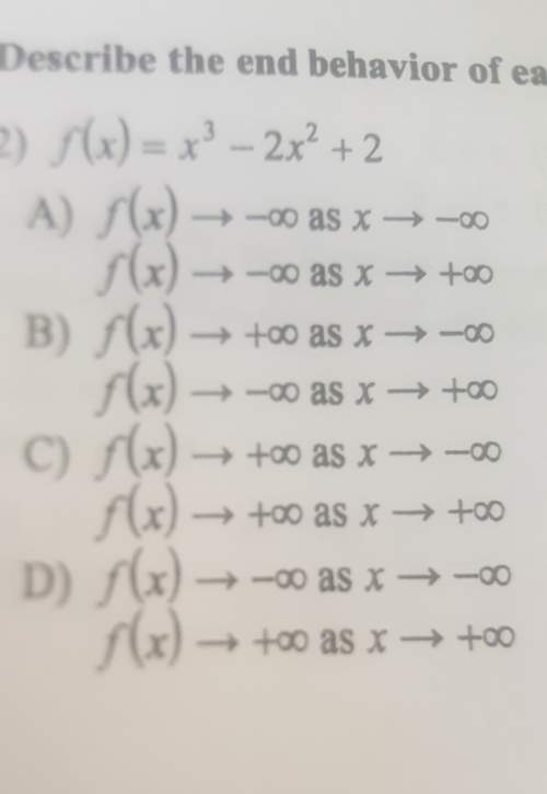 Describe thr end behavior of each function? f(x)=x^3-2x^2+2