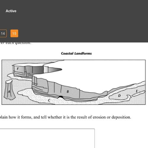 identify landform d, explain how it forms, and tell whether it is the result of erosion