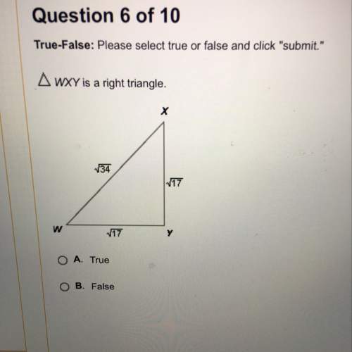 True or false? triangle wxy is a right triangle