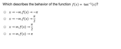 Which describes the behavior of the function f(x)= tan^-1(x)?