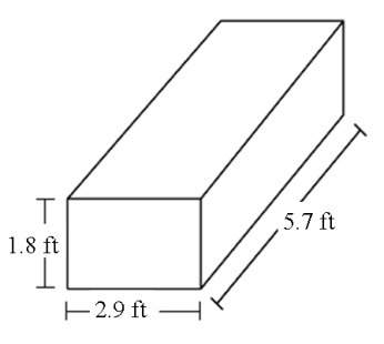 Which is the best estimate for the surface area of the prism?  a) 34 ft2  b) 48 ft2