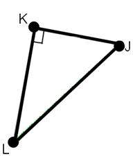 Kj and kl are the legs of the right triangle below.true or false