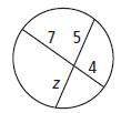In the figure, what is the value of z?  a. 2.9 b. 5.6 c. 6 d 8.75