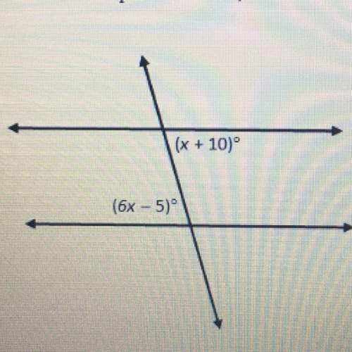 Given that the line l is parallel to line m, find x