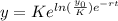 y = Ke^{ln(\frac{y_0}{K})e^{-rt} }