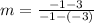 m=\frac{-1-3}{-1-(-3)}