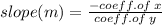 slope(m) =  \frac{ - coeff.of \: x}{coeff.of \: y}