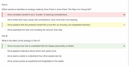 Part A

Which sentence identifies an analogy made by Anne in Anne Frank: The Diary of a Young Girl?