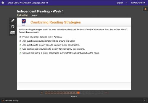 Which reading strategies could be used to better understand the book Family Celebrations from Around