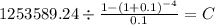 1253589.24 \div \frac{1-(1+0.1)^{-4} }{0.1} = C\\
