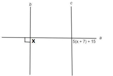 Segments b and c are parallel. What is the value of x?