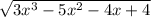 \sqrt{3x^3-5x^2-4x+4}