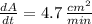 \frac{dA}{dt} = 4.7\,\frac{cm^{2}}{min}
