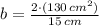 b = \frac{2\cdot (130\,cm^{2})}{15\,cm}