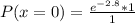 P(x = 0) = \frac{e^{-2.8}*1}{1}
