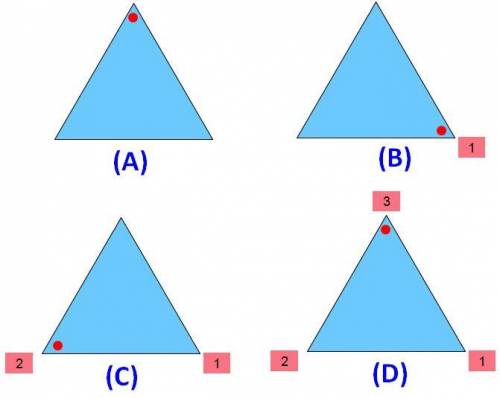 A triangle has rotation symmetry that can take any of its vertices to any of its other vertices. Sel