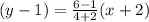 (y - 1) =  \frac{6 - 1}{4 + 2} (x  + 2)