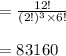=\frac{12!}{(2!)^{3}\times 6!}\\\\=83160