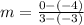 m = \frac{0-(-4)}{3-(-3)}