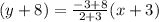 (y  + 8) =  \frac{ - 3 + 8}{2  + 3} (x + 3)