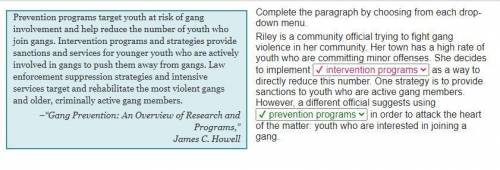 Prevention programs target youth at risk of gang involvement and help reduce the number of youth who