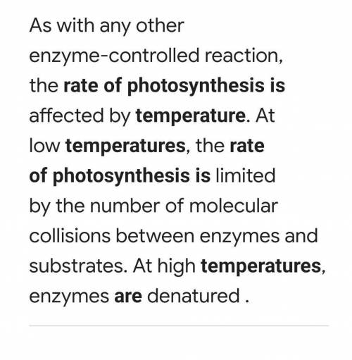 Discuss why the following statement is true: “Temperature will only increase the rate of photosynthe