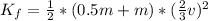 K_f  =  \frac{1}{2}  * (0.5m +  m  ) *  (\frac{2}{3} v)^2