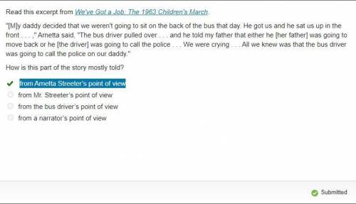 Read this excerpt from We've Got a Job: The 1963 Children's March.

[M]y daddy decided that we were