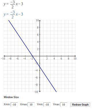 Graph y = -3/2x - 3 .
