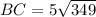 BC=5\sqrt{349}