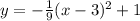 y= -\frac19(x-3)^2+1