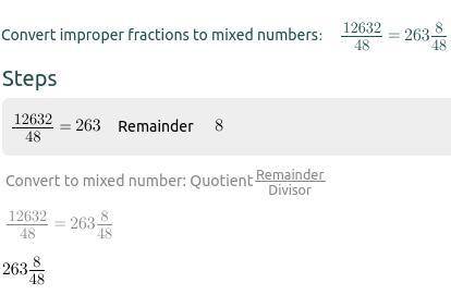 What is the quotient 12,632/48?
Vote you brainiest