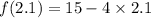 f(2.1)=15-4\times 2.1