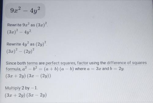 Factor 9x2-4y^2
please help