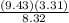 \frac{(9.43)(3.31)}{8.32}