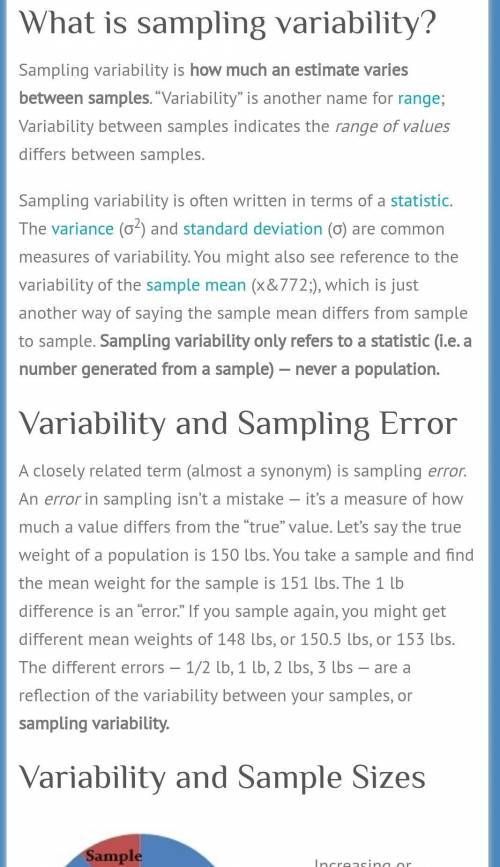 In a sampling distribution, what is the measure of variability?