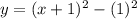 y =  ({x + 1})^{2} -  ({1})^{2}