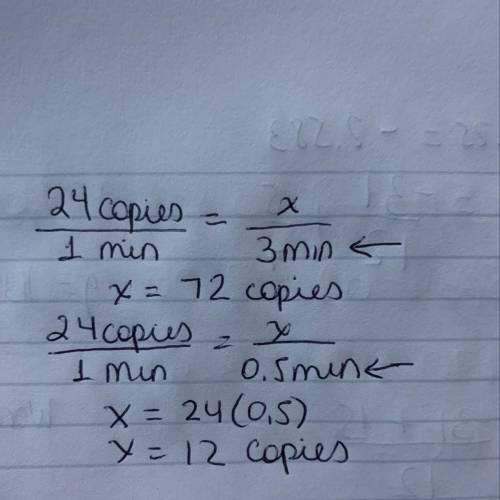 A copy machine makes 24 copies per minute. how many copies does it make in 3 minutes and 30 seconds