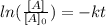 ln(\frac{[A]}{[A]_0} )=-kt