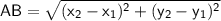 \sf AB=\sqrt {(x_2-x_1)^2+(y_2-y _1)^2}