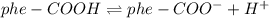 phe-COOH\rightleftharpoons phe-COO^-+H^+
