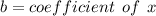 b = coefficient \:  \: of \:  \: x