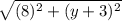 \sqrt{(8)^{2} +(y+3)^{2}}