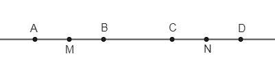 Put points a, b, c, and d on a line consecutively, so that ab = bc = cd = 6 in. find the distance be