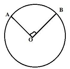 In circle o, central angle aob has a measure of 90°. which of the following is not true?  segment oa