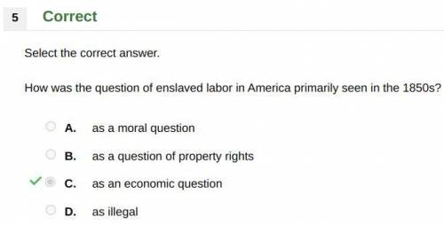 How was the question of slave labor in America primarily seen in the 1850's?