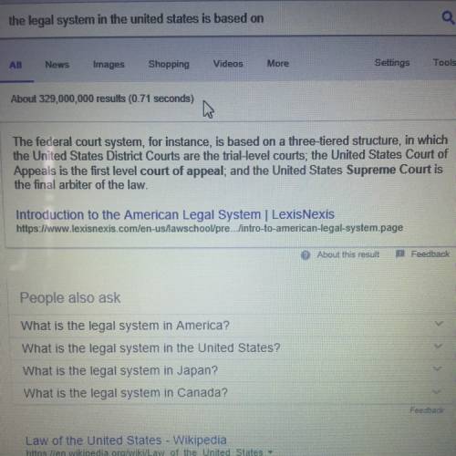 The legal system in the united states is based on