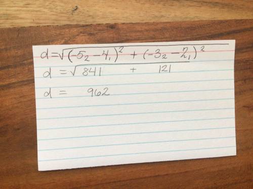 How do I do Distance Formula? Here is the equation ( or equations I don't know if it is a equation o
